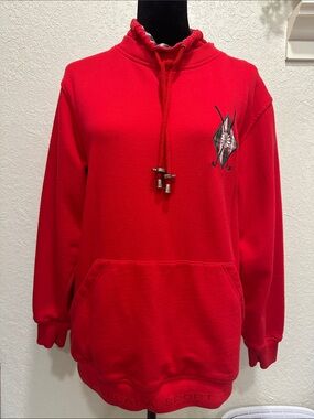 Vintage Escada Red Women's Golf Drawstring Sweatshirt